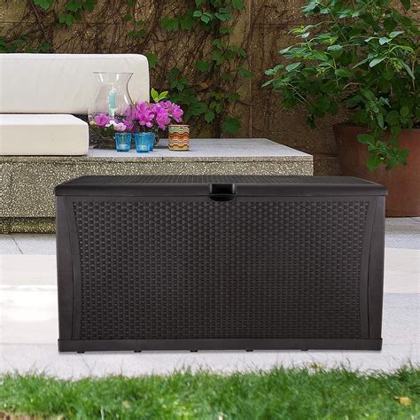 8x16x20 waterproof metal storage box|outdoor storage box deck.